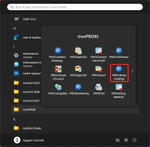 Menu Windows IronPROXT