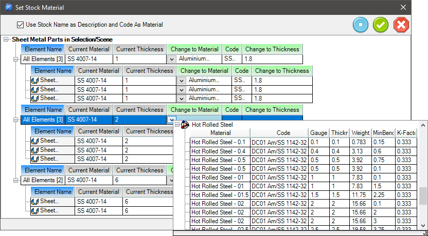 Change Material to Sheet Metal