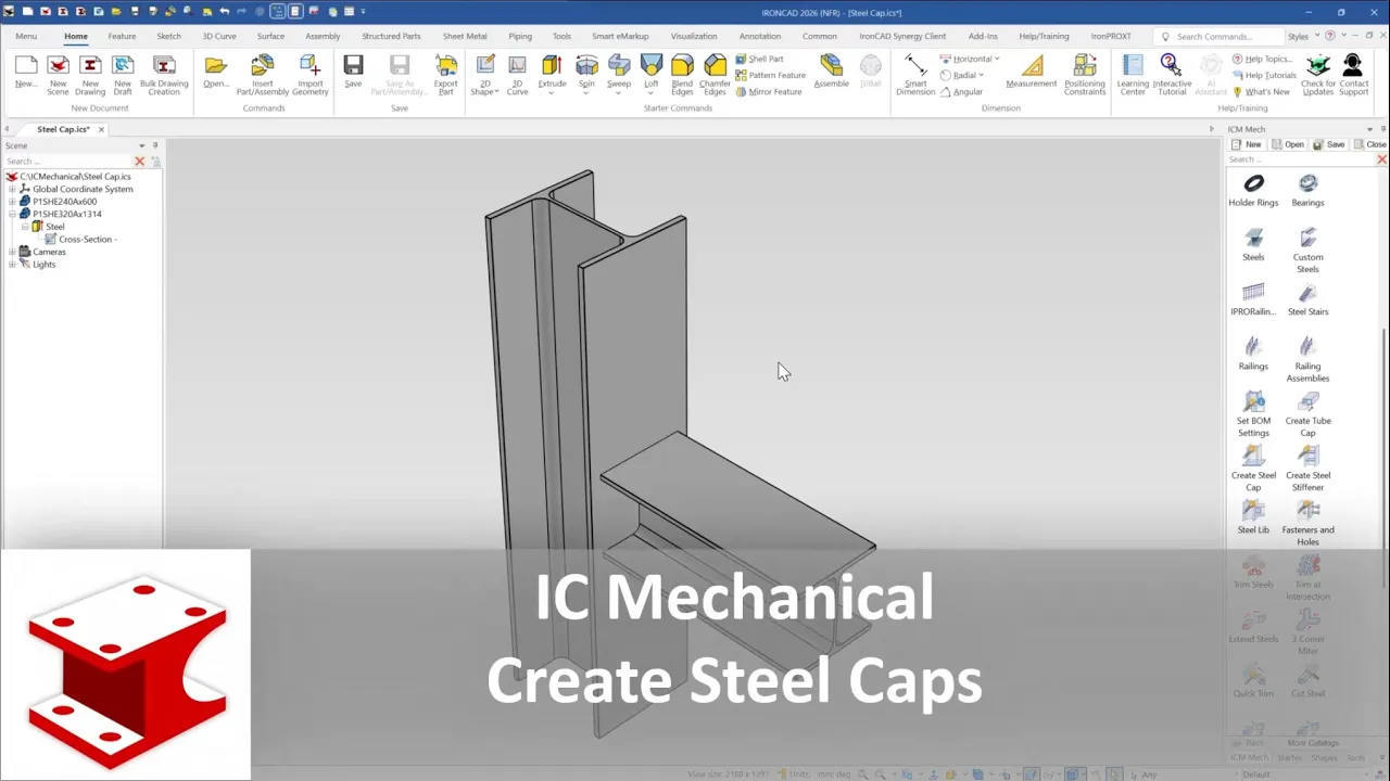 Youtube video - Create Steel Cap / Tube Cap