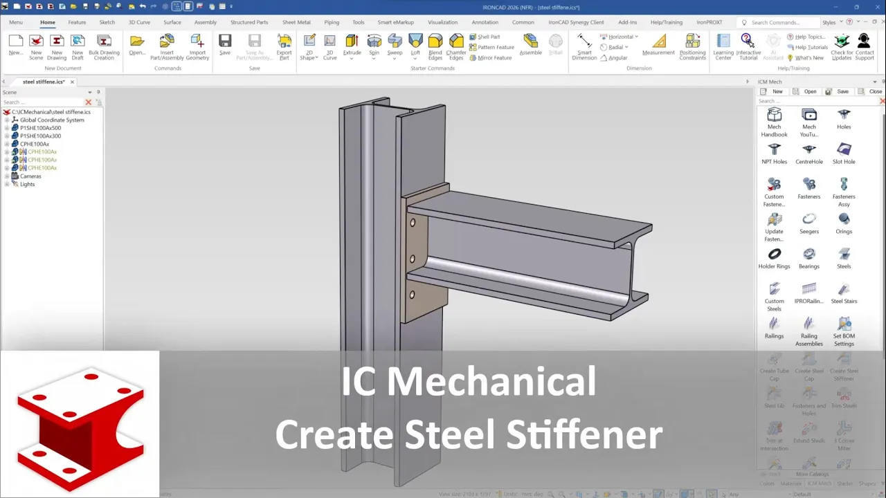Youtube video - Create Steel Stiffener