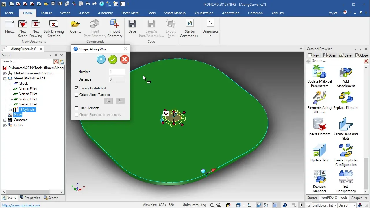 Youtube video - Elements along 3D Path