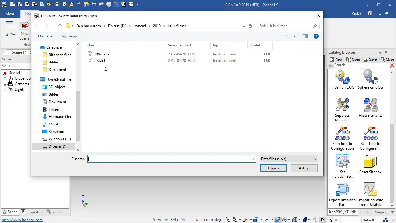 Youtube video - Importing Wire from DataFile