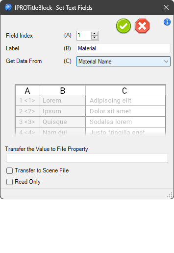 Set TitleBlock Field single