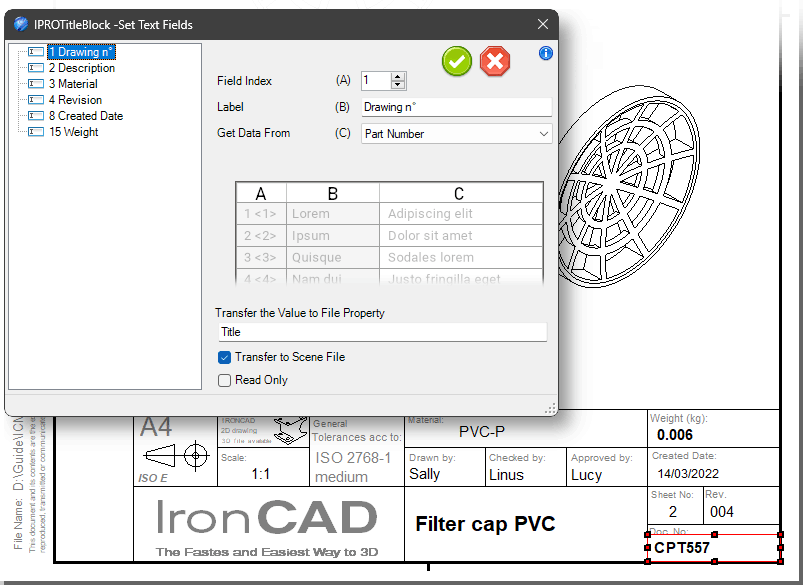 Set TitleBlock Field multi