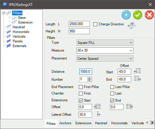 Configurazioni del tool RailingXT Configurazioni del tool RailingXT